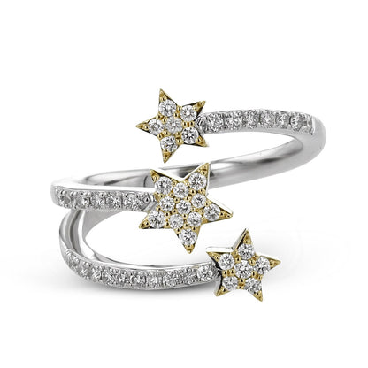 Star Fashion Ring In 18k Gold With Diamonds