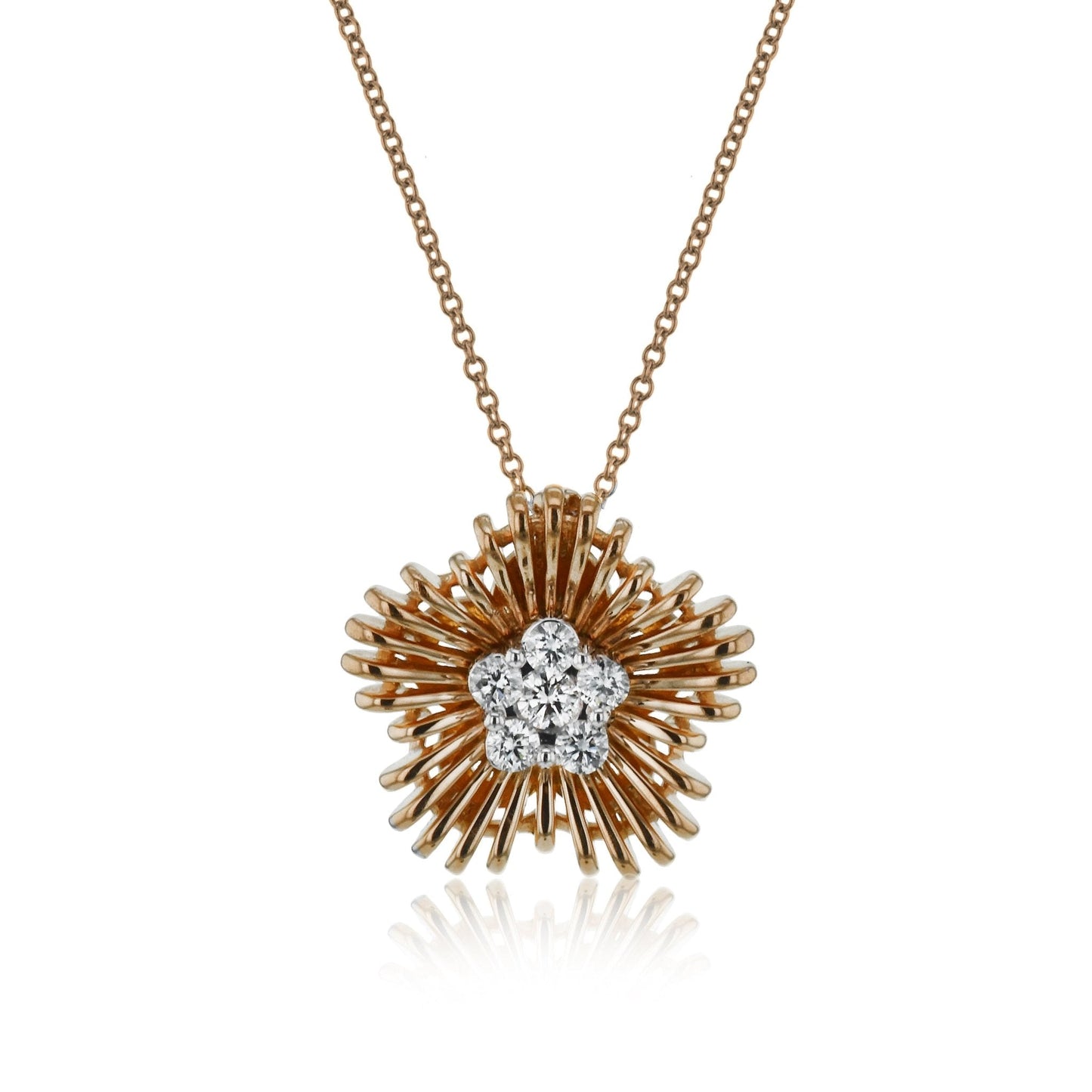 Starburst Pendant in 18k Gold with Diamonds