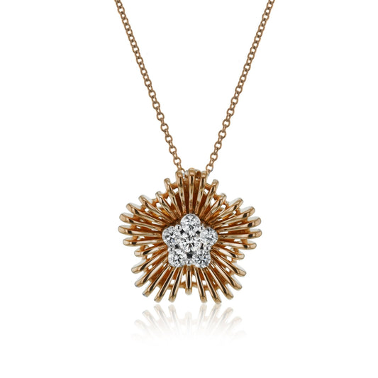 Starburst Pendant in 18k Gold with Diamonds