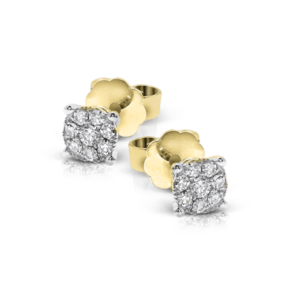 Stud Earrings (5.30mm) in 18k Gold with Diamonds - Simon G. Jewelry