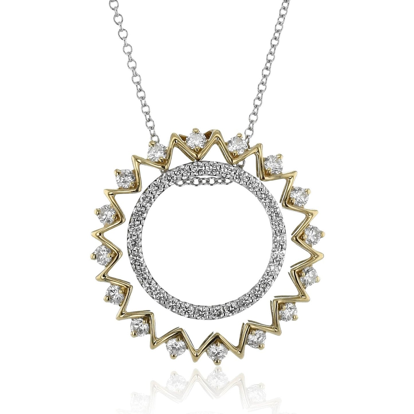 Sun Medallion Pendant Necklace in 18k Gold with Diamonds - Simon G. Jewelry