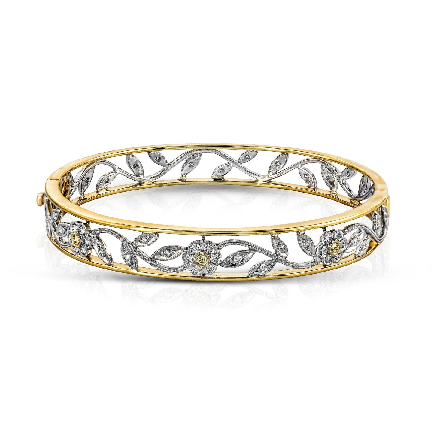 Trellis Bangle in 18k Gold with Diamonds - Simon G. Jewelry