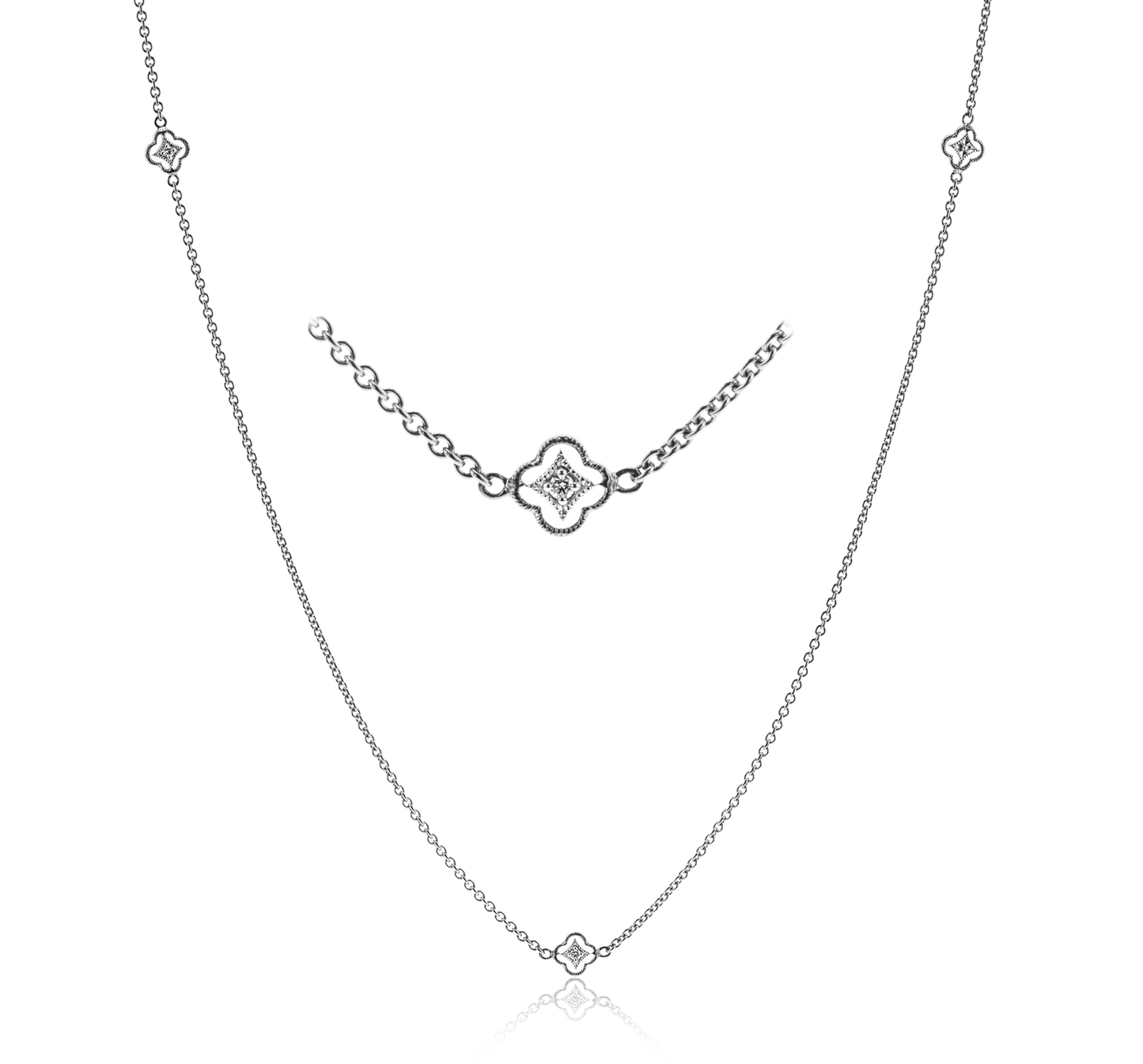 Trellis Necklace in 18k Gold with Diamonds - Simon G. Jewelry