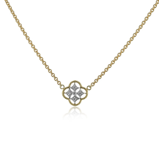 Trellis Pendant Necklace in 18k Gold with Diamonds - Simon G. Jewelry