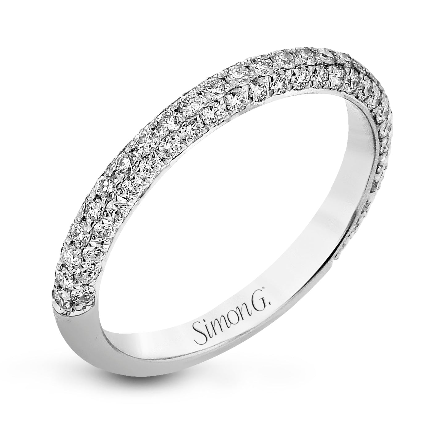 Wedding Band in 18k Gold with Diamonds - Simon G. Jewelry