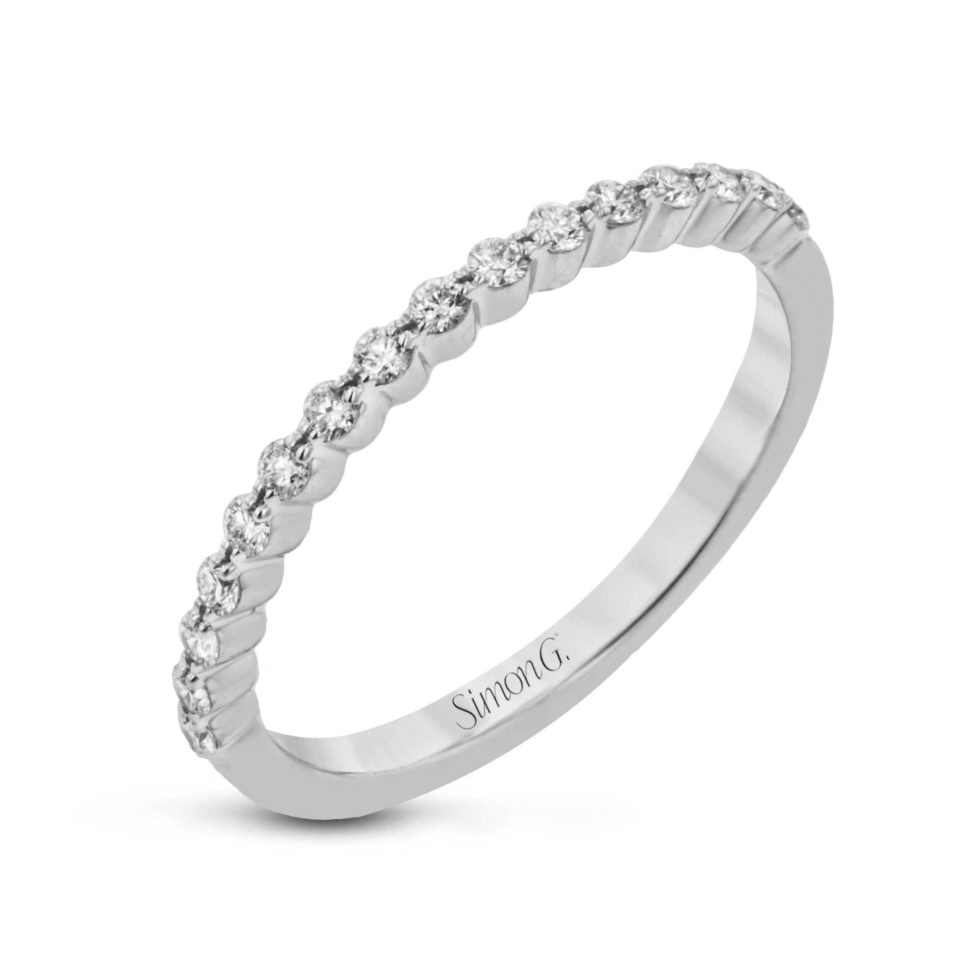 Wedding Band in 18k Gold with Diamonds - Simon G. Jewelry