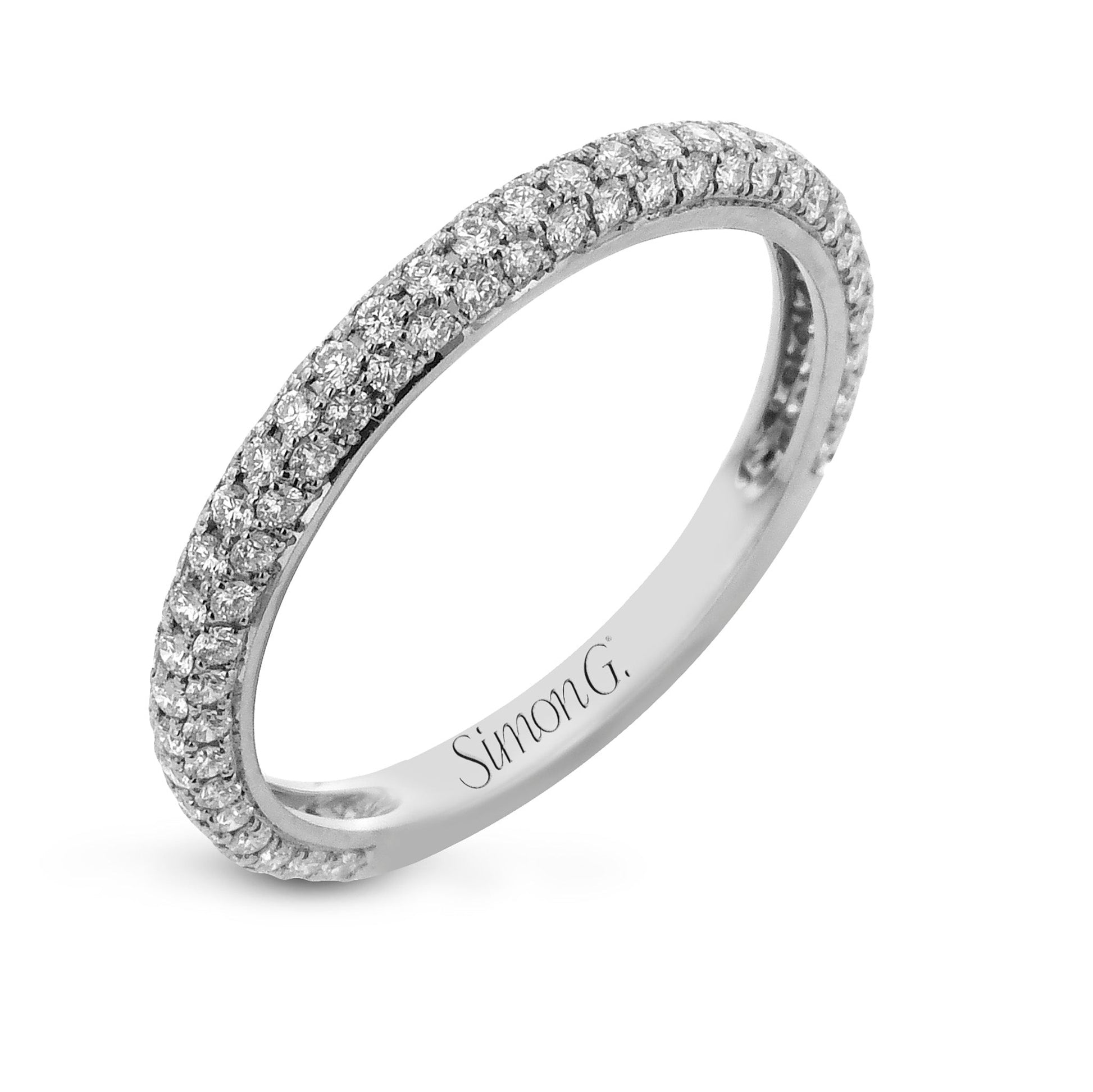 Wedding Band in 18k Gold with Diamonds - Simon G. Jewelry