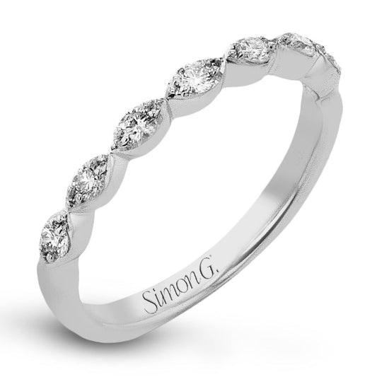 Wedding Band in 18k Gold with Diamonds - Simon G. Jewelry