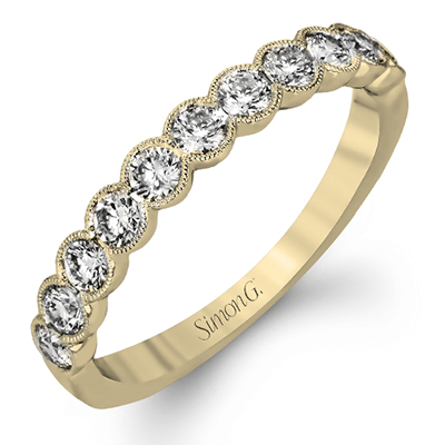 Wedding Band In 18k Gold With Diamonds - Simon G. Jewelry