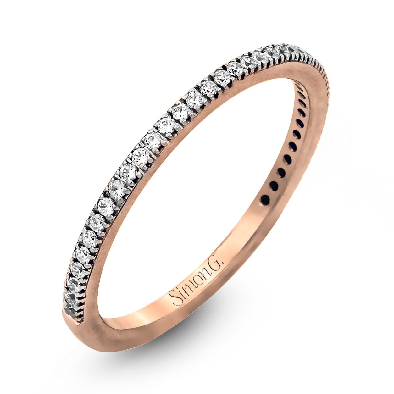 Wedding Band in 18k Gold with Diamonds - Simon G. Jewelry