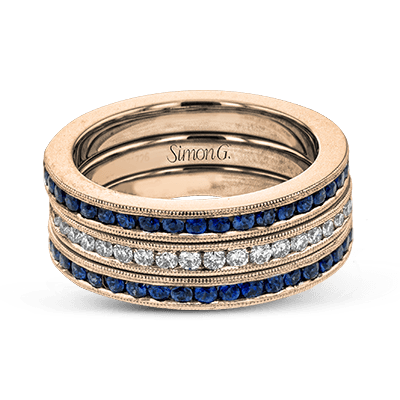 Wedding Band Set In 18k Gold With Diamonds