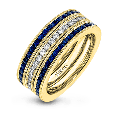 Wedding Band Set In 18k Gold With Diamonds - Simon G. Jewelry