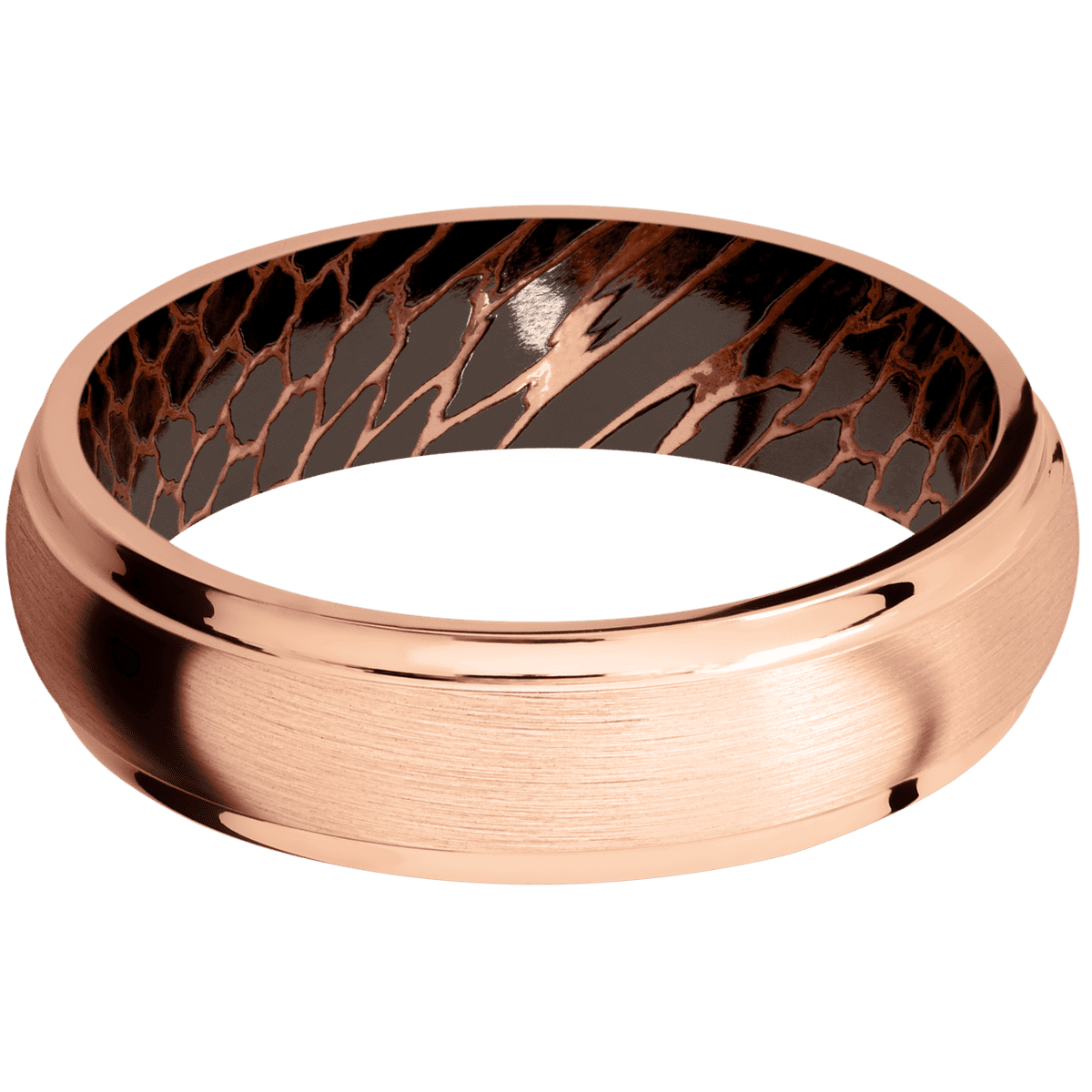 14K Rose Gold + Satin , Polish Finish + Superconductor Noir