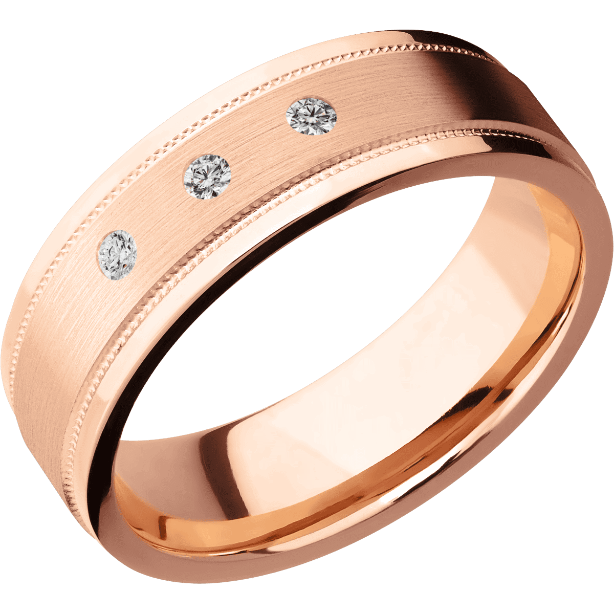 14K Rose Gold with Satin , Polish Finish