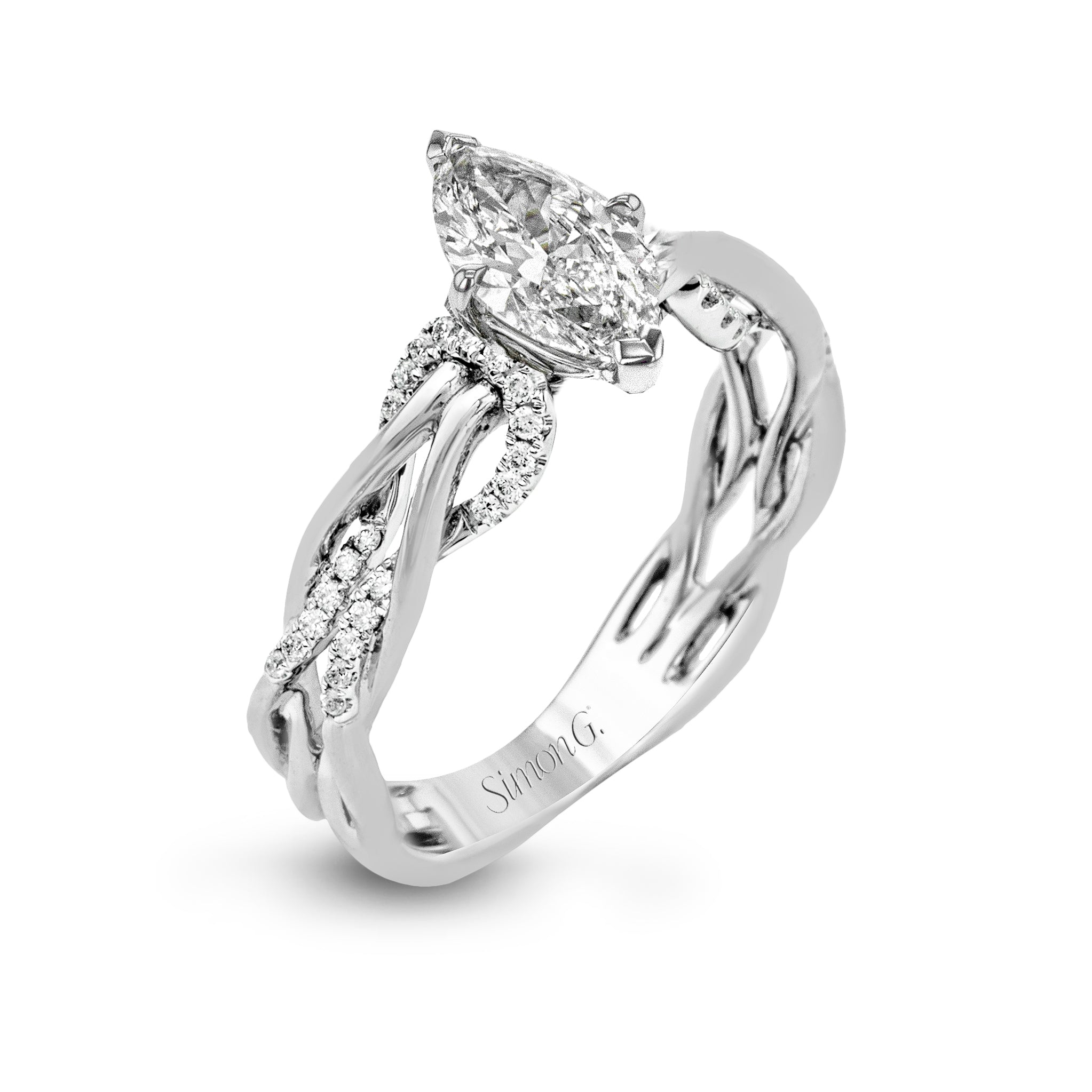 Affinity | 18K White Gold trilogy style engagement ring | Taylor & Hart