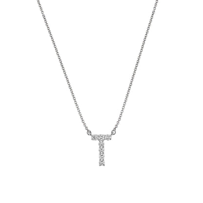 Personalized Initial Pendant Necklace in 18k Gold with Diamonds