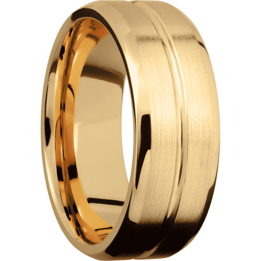 14K Yellow Gold with Polish , Satin Finish