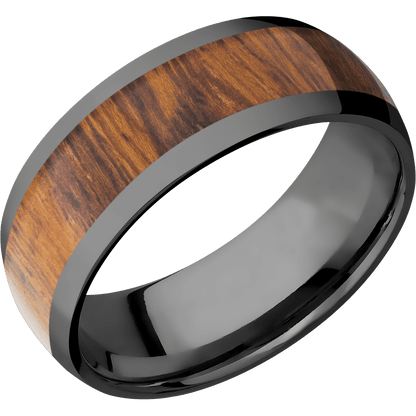 Zirconium with Polish Finish and Desert Iron Wood Inlay